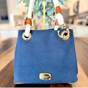 Michael Kors Navy Canvas Rope Handle Tote Bag Nautical Coastal
Preppy